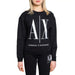 Black sweatshirt with ’A|X ARMANI EXCHANGE’ logo in white - Armani Exchange Women Sweatshirts