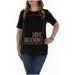 Black Love Moschino Women T-Shirt featuring colorful LOVE MOSCHINO text design