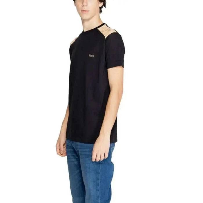 Black T-shirt with a logo, part of Alviero Martini Prima Classe collection