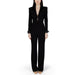 Elegant Silence Women Black Long Jumpsuit with Lapel Collar for sophisticated styling