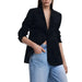 Black textured blazer from Desigual featuring front pockets for women’s classic style