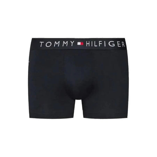 Black Tommy Hilfiger boxer briefs featuring a branded waistband for men’s underwear