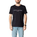 Black Tommy Hilfiger T-shirt with white logo text from Tommy Hilfiger Jeans Men Collection