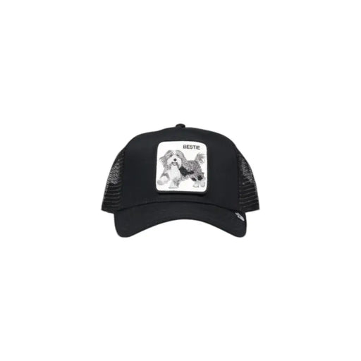 Goorin Bros Black Baseball Cap for Men featuring a dog patch on the front panel