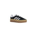 Black and white Adidas Gazelle Bold sneaker in women’s black suede style