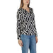 Black and white geometric patterned blouse with long sleeves from Street One