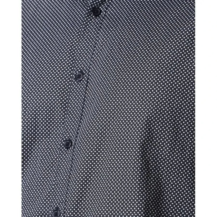 Idra Idra men shirt featuring black and white polka print with chest detail.