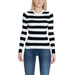 Black and white striped long-sleeved sweater with blue jeans - Only Women Knitwear