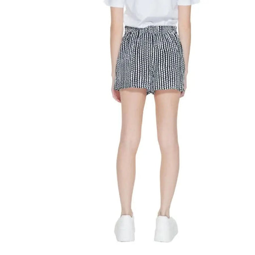 Black and white striped shorts with white top and sneakers - Only Women’s Short