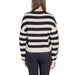 Black and white striped knit cardigan by Vero Moda for women, featuring horizontal stripes