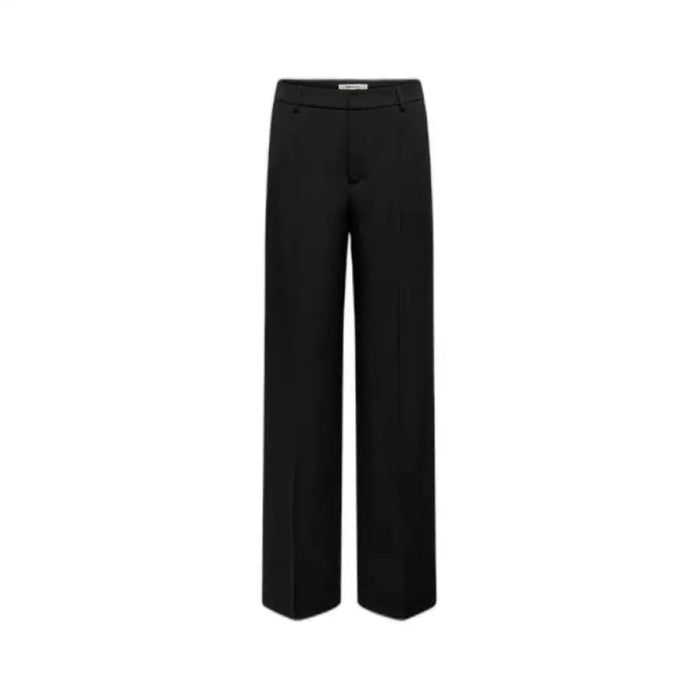 Black wide-leg dress pants with high waist from Only Women Trousers collection