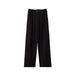 Black wide-leg trousers with high waist and front pleats by Desigual for women