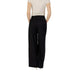 Only - Only Women Trousers: Black wide-leg trousers with a white short-sleeved top