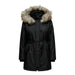 Black winter parka with faux fur-trimmed hood from Only Women Jacket collection