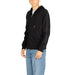 Armani Exchange Men Sweatshirt featuring a black zip-up hoodie with text on the sleeve