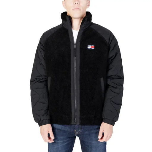 Black zip-up jacket with logo patch from Tommy Hilfiger Jeans Men Blazer