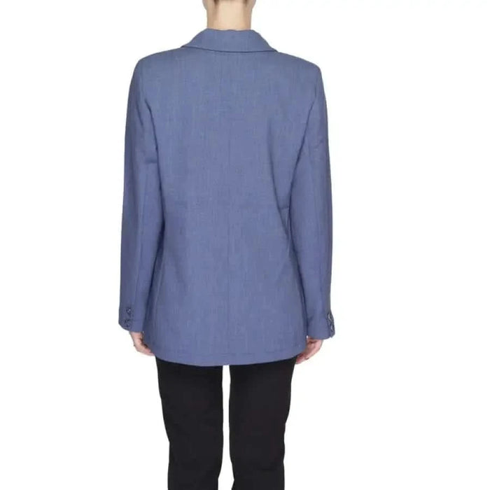 Blue blazer viewed from the back, showcasing Street One Women Blazer design