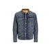 Blue denim jacket with brown corduroy collar from Jack & Jones Men Jacket collection