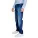 Blue denim jeans paired with light blue shirt and white sneakers - Armani Exchange Men Trousers