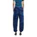 Blue floral-patterned cargo pants from Desigual Women’s Jeans featuring lace and pocket details