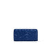 Blue leather wallet with embossed design and zipper closure by Desigual for women