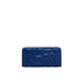 Blue leather wallet with embossed design and zipper closure by Desigual for women