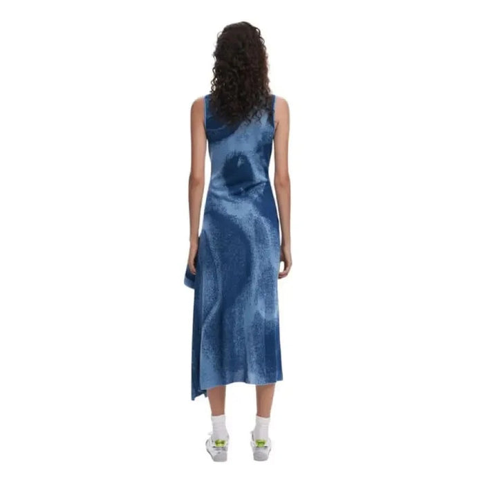 Blue tie-dye midi dress from Desigual for Women’s Spring/Summer collection