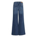 Blue wide-leg denim jeans featured in Ichi Women Green Jeans with Pockets product