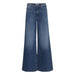 Blue wide-leg denim jeans featured in Ichi Women Green Jeans with Pockets collection