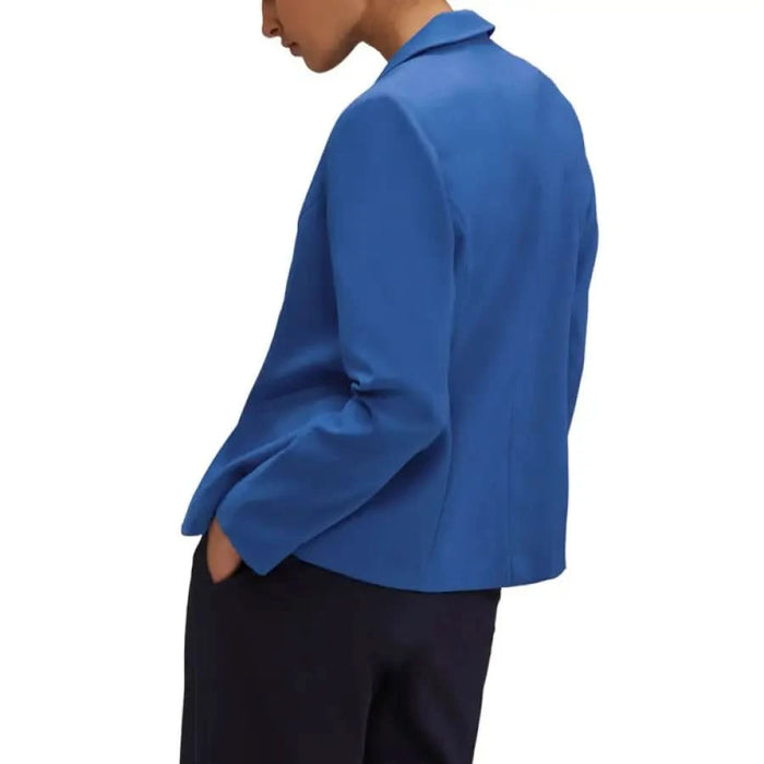 Bright blue collared blazer with long sleeves from Street One for women