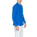 Bright blue long-sleeved button-up Blauer Men Shirt worn by person