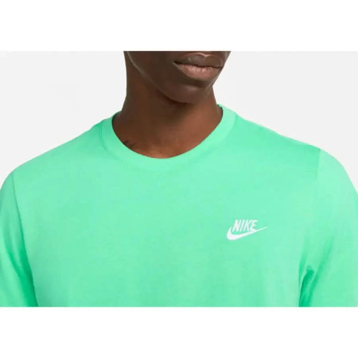 Bright mint green Nike Men T-Shirt with white logo on the chest