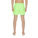 Bright neon green swim shorts in Ea7 Men Swimwear collection worn by person, view from behind