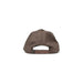 Brown baseball cap with adjustable snap-back closure by Goorin Bros viewed from behind