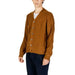 Brown cable-knit cardigan sweater with buttons from Hamaki-ho Men Knitwear