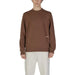 Brown crewneck sweatshirt with minimal branding from Underclub for men