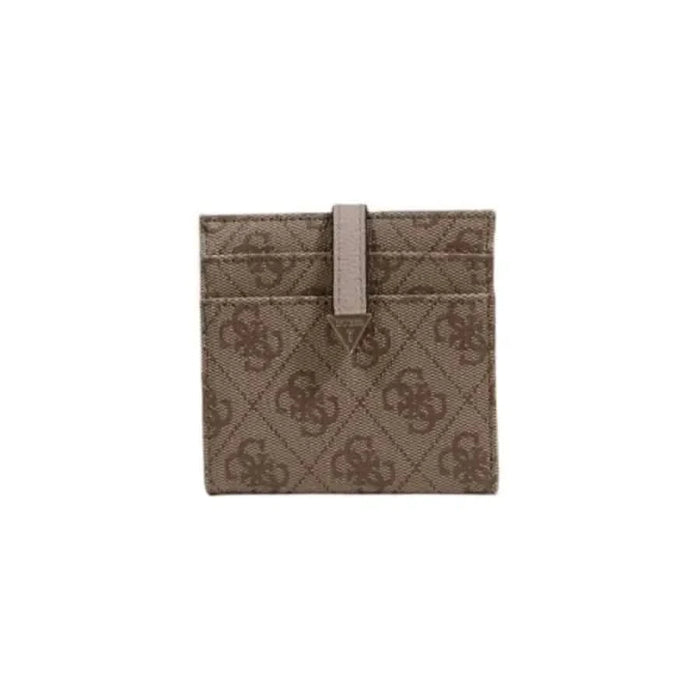 Brown patterned Guess Women wallet with strap closure for stylish organization