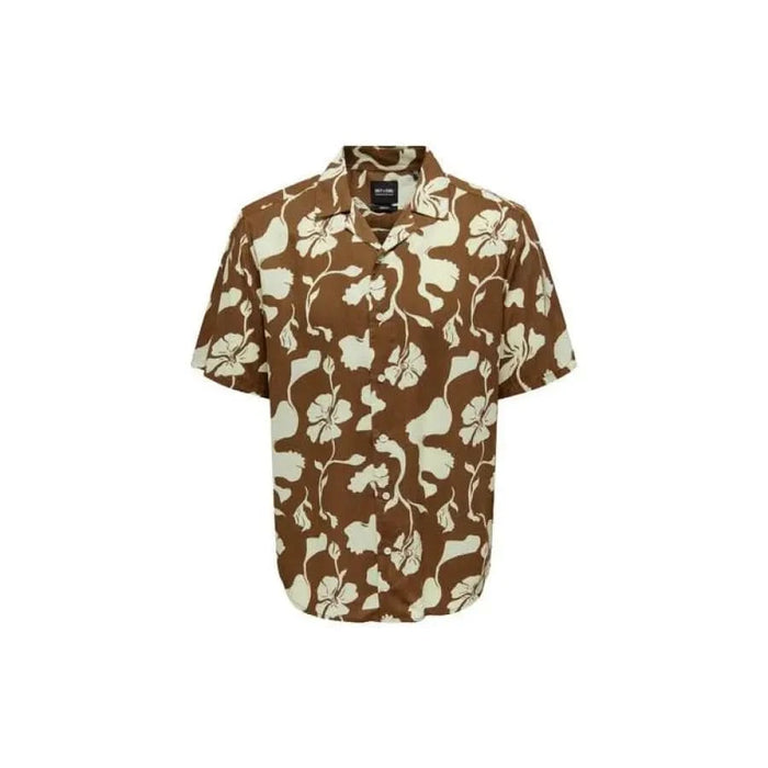 Only & Sons - Men Shirt - brown / XS - Clothing Shirts