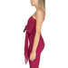 Burgundy sleeveless dress with draped side panel from Rinascimento Women Top collection