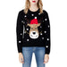 Vero Moda Christmas sweater with reindeer face, Santa hat, and white polka dots