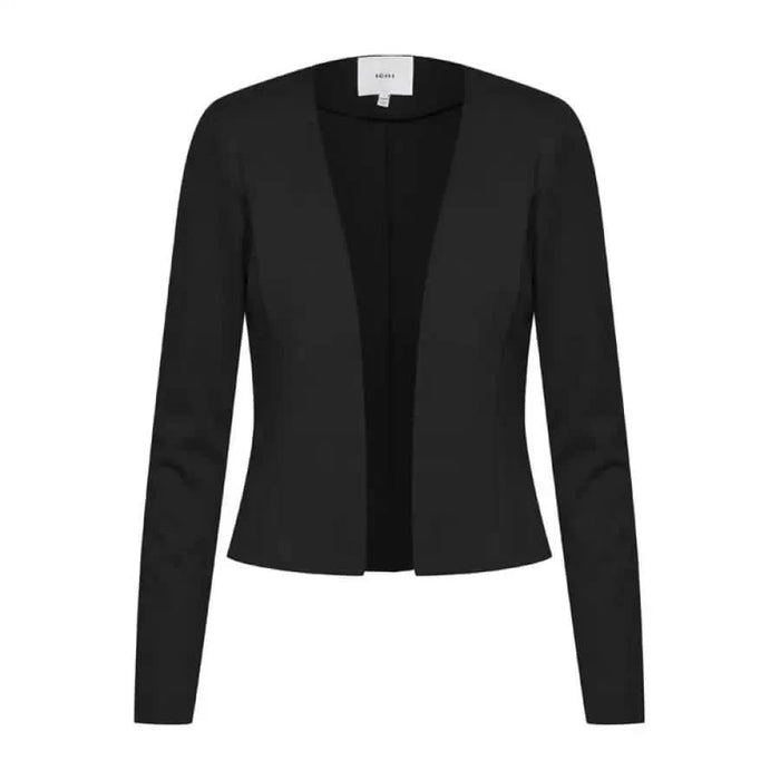 Close-up of Ichi Ichi Women Blazer, black jacket with top for Ichi women