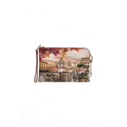 Clutch purse featuring a scenic Italian cityscape, Y Not? Women Bag design