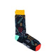 Colorful patterned sock with festive holiday designs on dark background by Jack & Jones