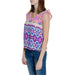 Colorful sleeveless ikat-pattern top with ruffled shoulders - Only Women Undershirt