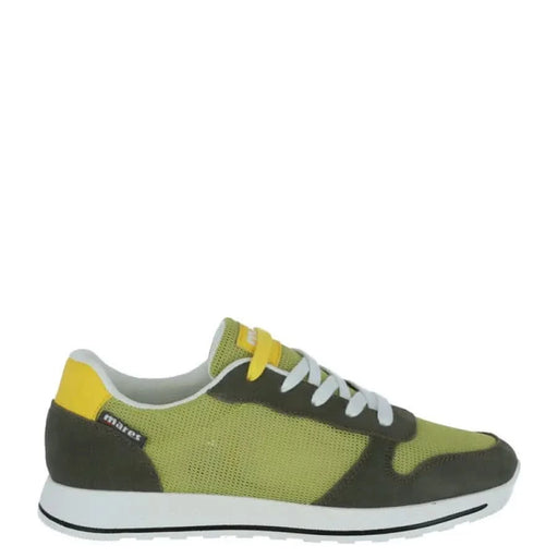 Colorful Mares Men Sneakers featuring green, yellow, and dark gray on a white sole