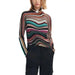 Colorful striped wavy pattern long-sleeved sweater from Desigual Women Knitwear collection