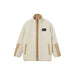 Cream-colored fleece jacket with tan accents and zipper front by Calvin Klein Jeans