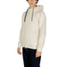 Cream-colored hooded sweatshirt with black drawstrings from Ea7 Men Sweatshirts collection