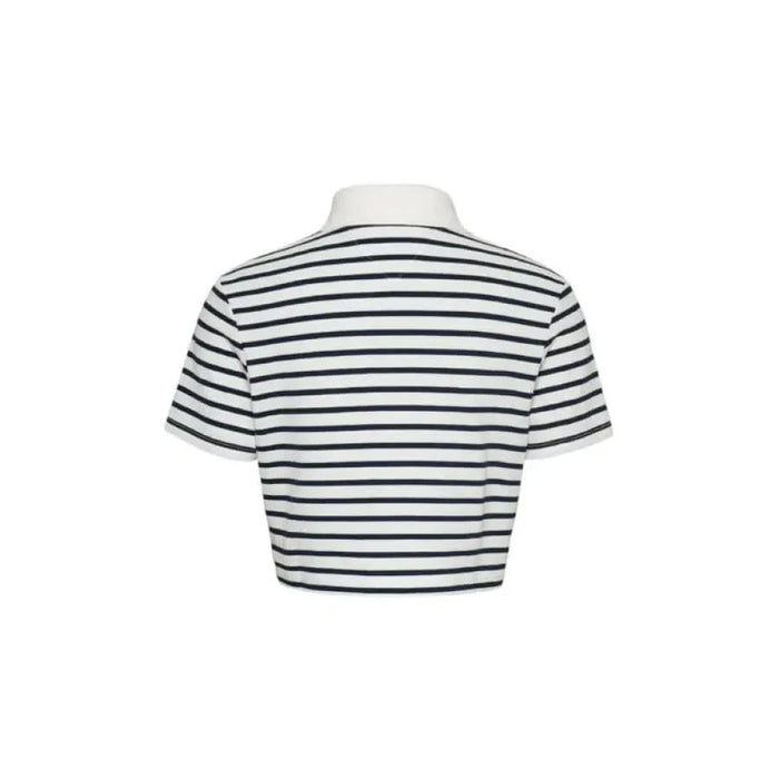 Cropped white and black striped polo shirt from Tommy Hilfiger Women’s collection