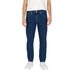 Dark blue Calvin Klein men’s straight-leg jeans with zip and button closure